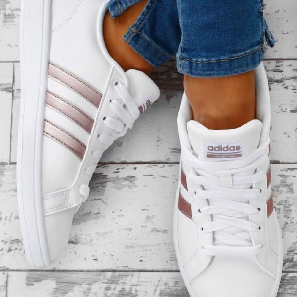 adidas Big Girls' Grand Court Casual Sneakers - Picture 13 of 16